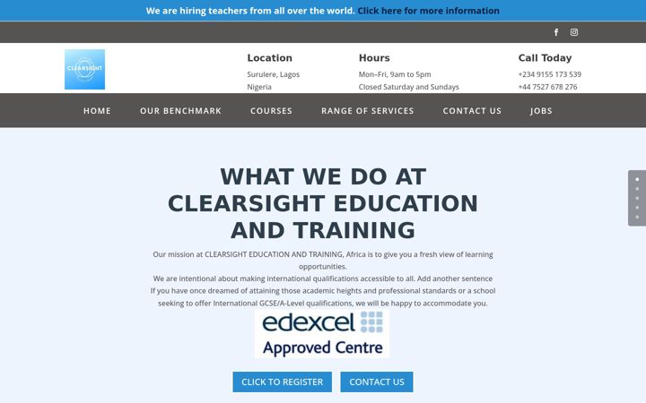 Screenshot of clearsighteducation.com