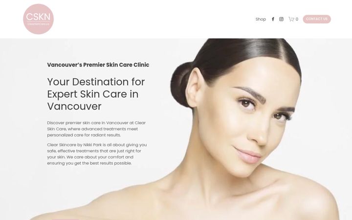 Captura de pantalla de clearskincare.ca