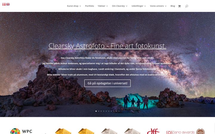 Screenshot of clearskyastro.dk