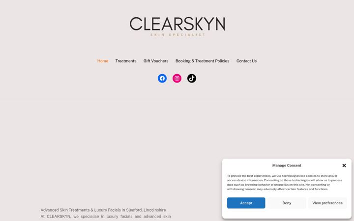 Ekrano kopija clearskyn.co.uk