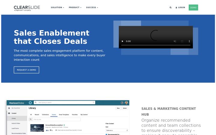 Screenshot of clearslide.com