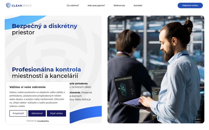 Screenshot of clearspace.sk
