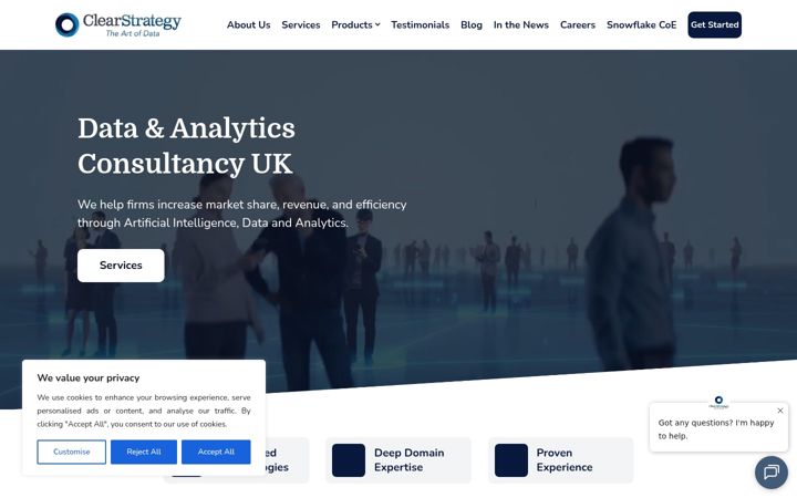 Ekrano kopija clearstrategy.co.uk