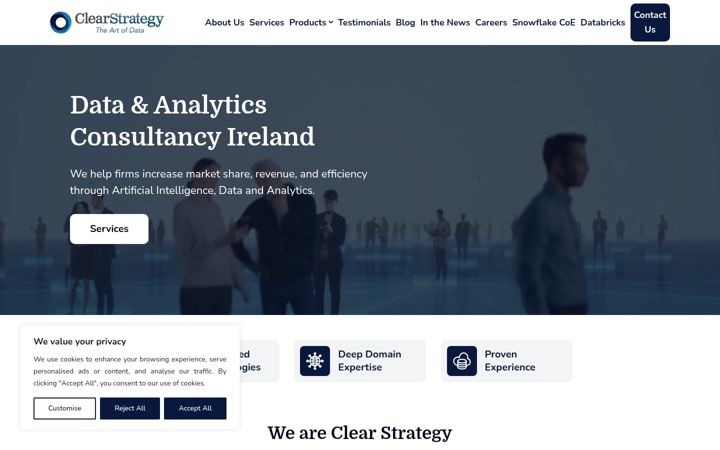 Screenshot of clearstrategy.ie