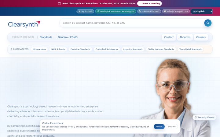 Screenshot of clearsynth.com
