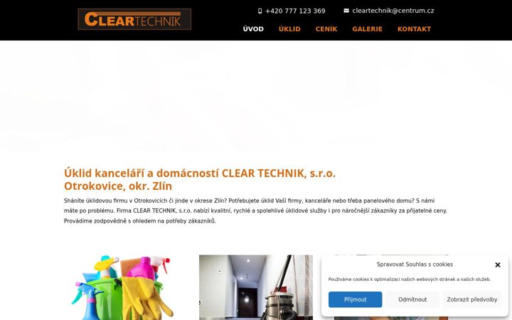 Screenshot of cleartechnik-uklidy.cz
