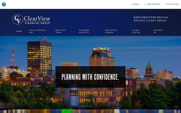 Screenshot of clearview.nm.com