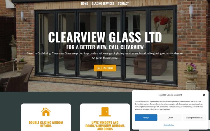 Screenshot of clearviewglassltd.co.uk