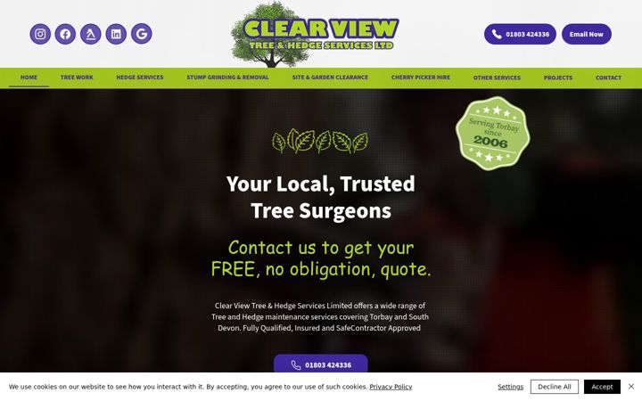 Screenshot of clearviewtrees.co.uk