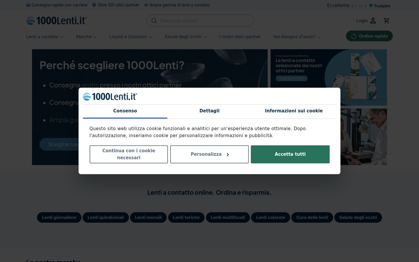 Screenshot of the consent banner shown before any interaction