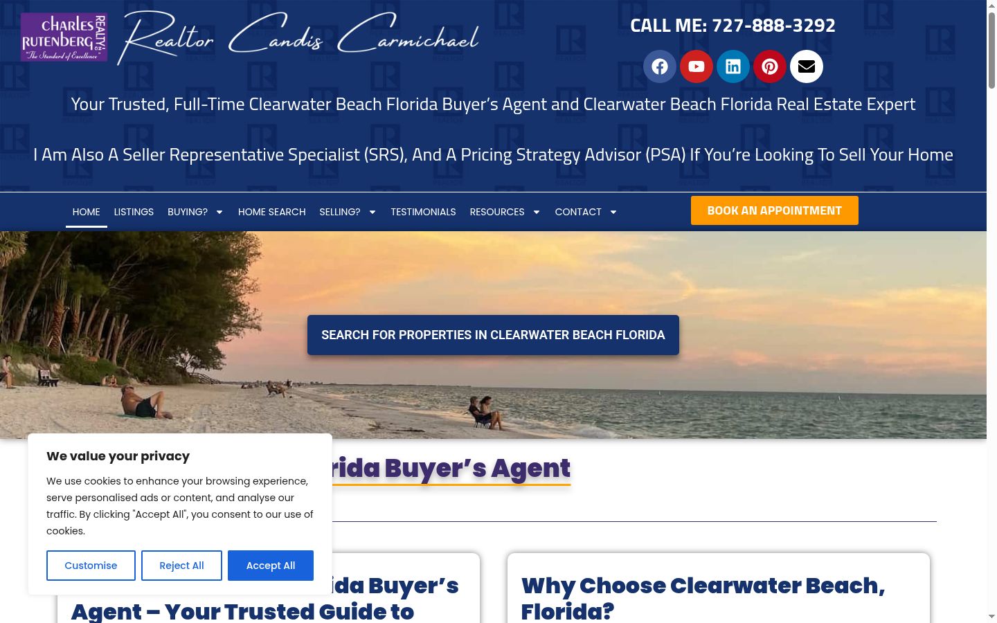 Screenshot of the consent banner shown before any interaction