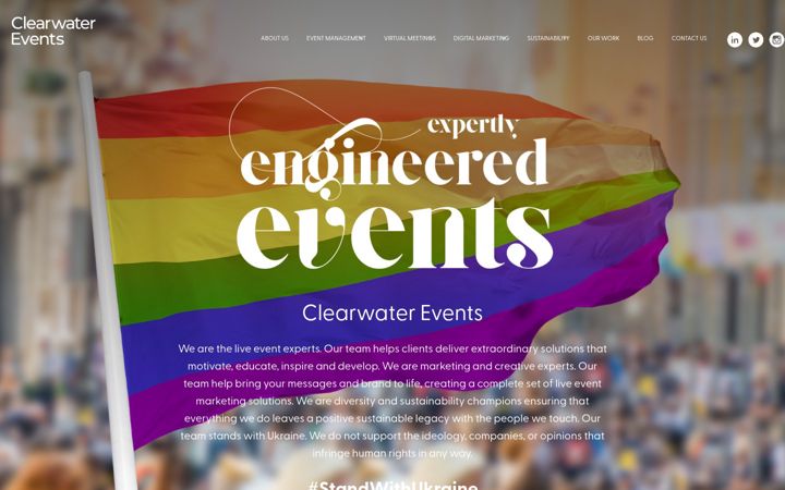 Screenshot του clearwaterevents.co.uk