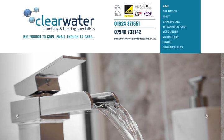 Screenshot του clearwaterplumbingheating.co.uk
