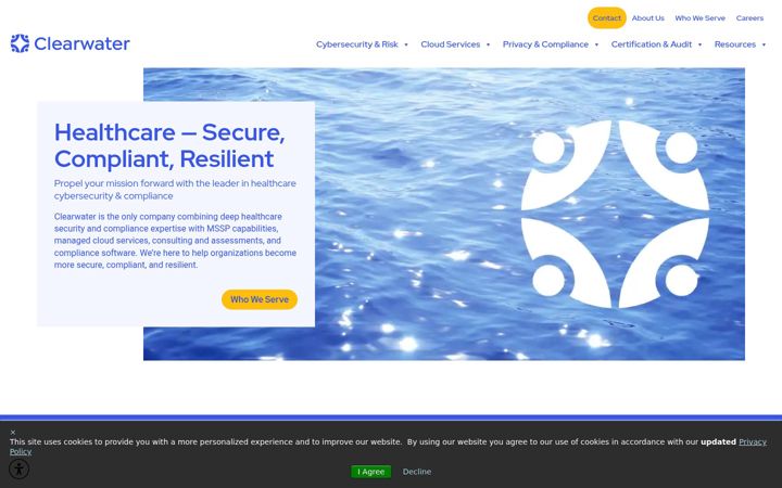 Screenshot of clearwatersecurity.com
