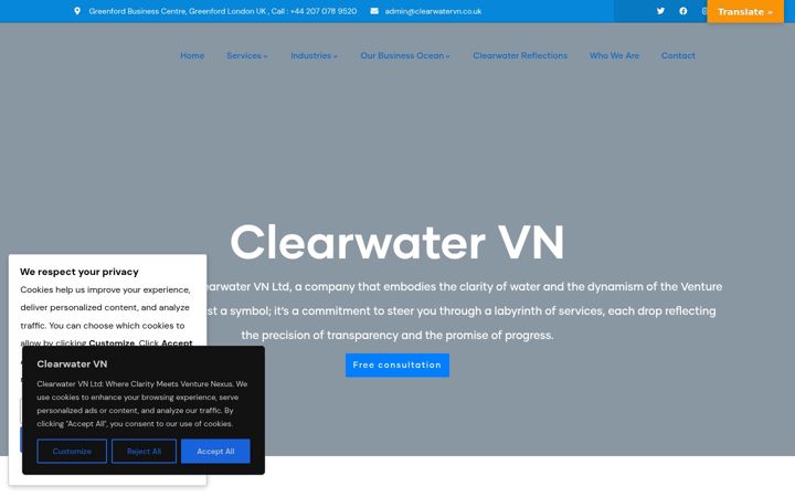 Screenshot von clearwatervn.co.uk