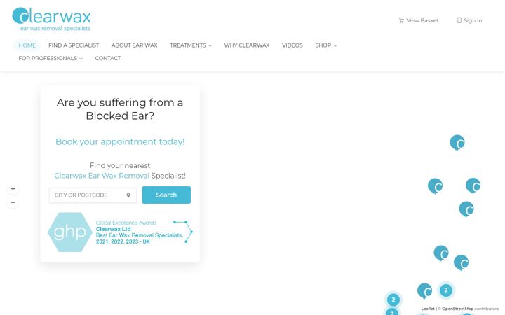 Screenshot von clearwax.co.uk