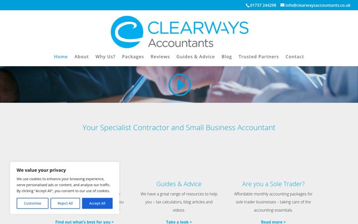 Screenshot of clearwaysaccountants.co.uk