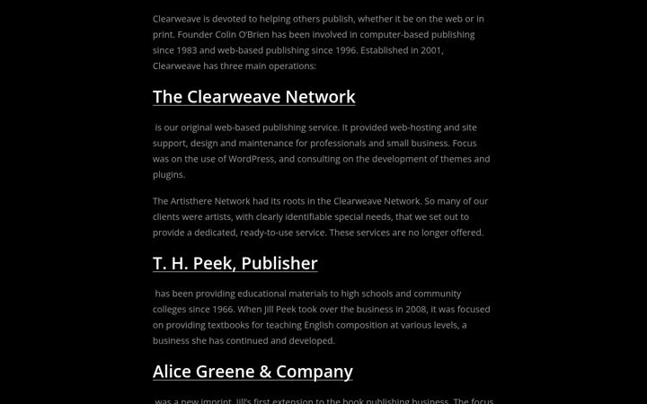 Screenshot of clearweave.com