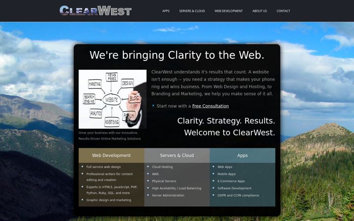 Screenshot of clearwestweb.com