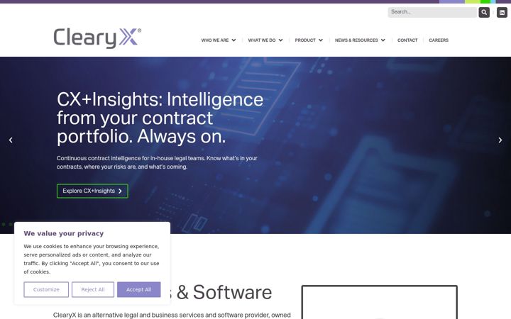 Screenshot of clearyx.legal