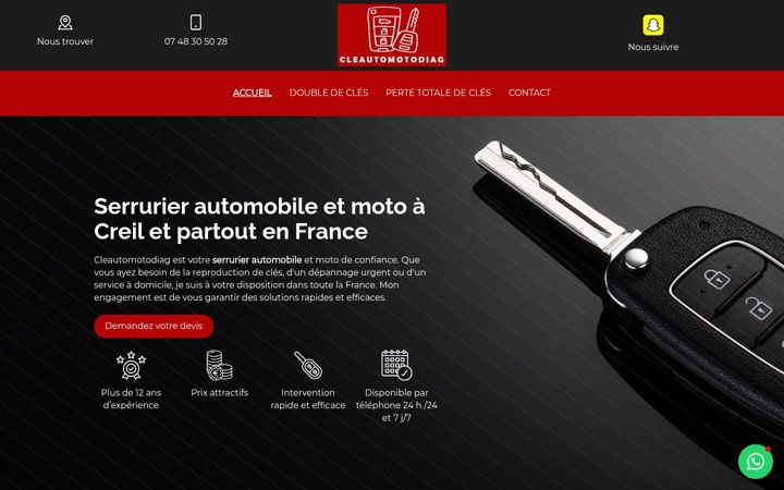 Kuvakaappaus sivustosta cleautomotodiag.fr