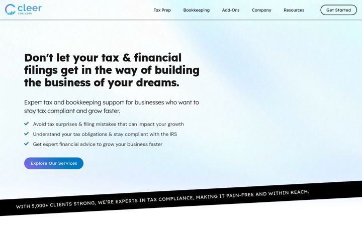 Screenshot of cleertax.com