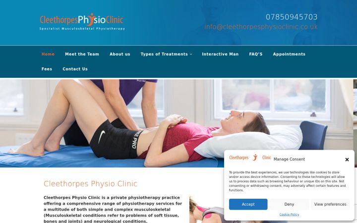 Screenshot of cleethorpesphysioclinic.co.uk