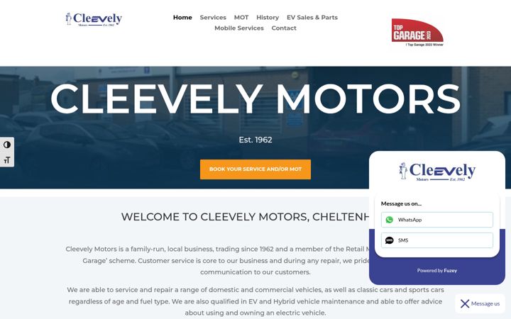Screenshot of cleevelymotors.co.uk