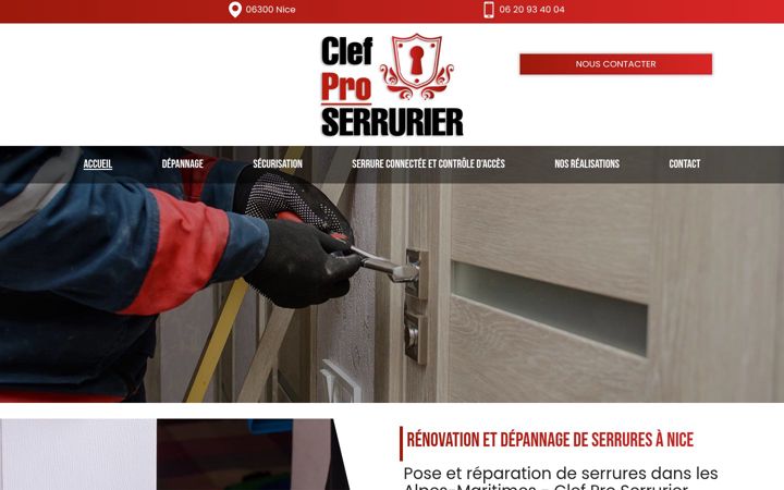 Snímek obrazovky clefproserrurier.fr