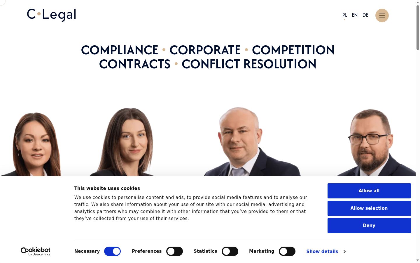 Screenshot of the consent banner shown before any interaction