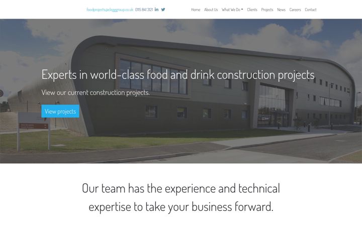 Kuvakaappaus sivustosta cleggfoodprojects.co.uk