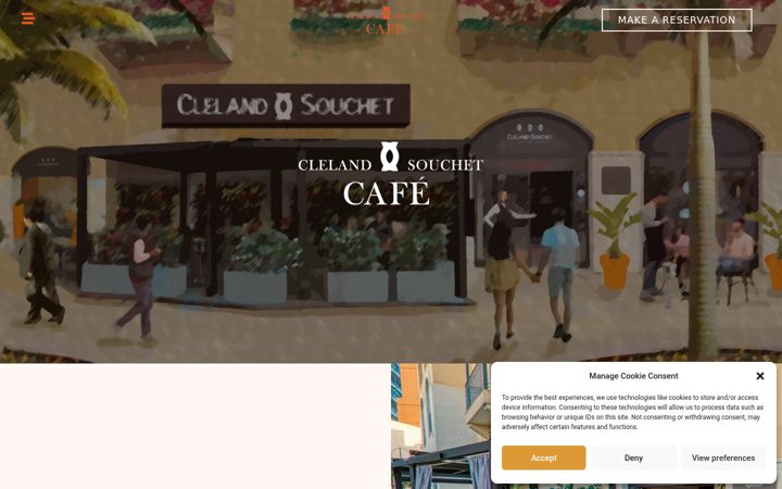 Screenshot of clelandsouchetcafe.com