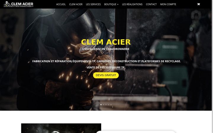Screenshot of clem-acier.fr