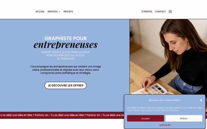 Screenshot of clemarastudio.com