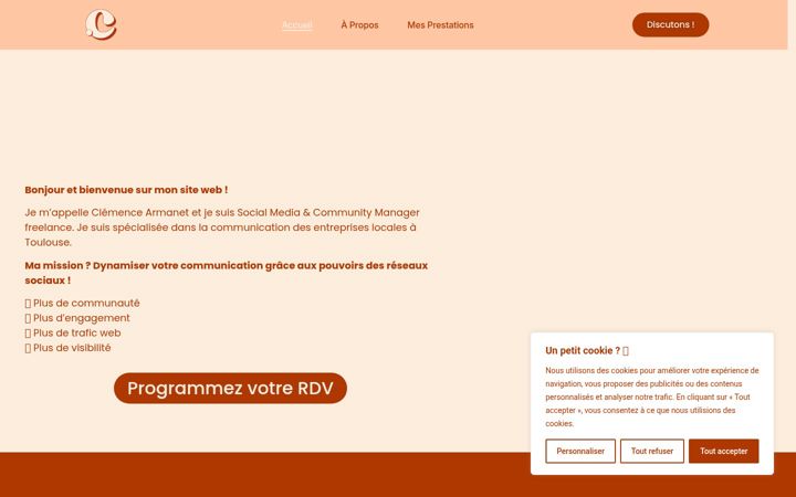 Screenshot of clemencearmanet.fr