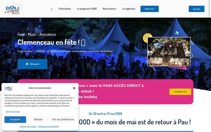 Snímek obrazovky clemenceauenfete.fr