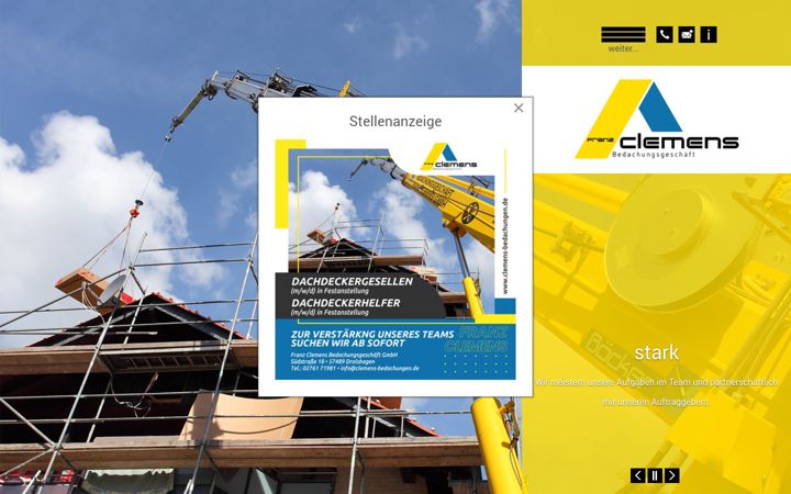 Screenshot of clemens-bedachungen.de