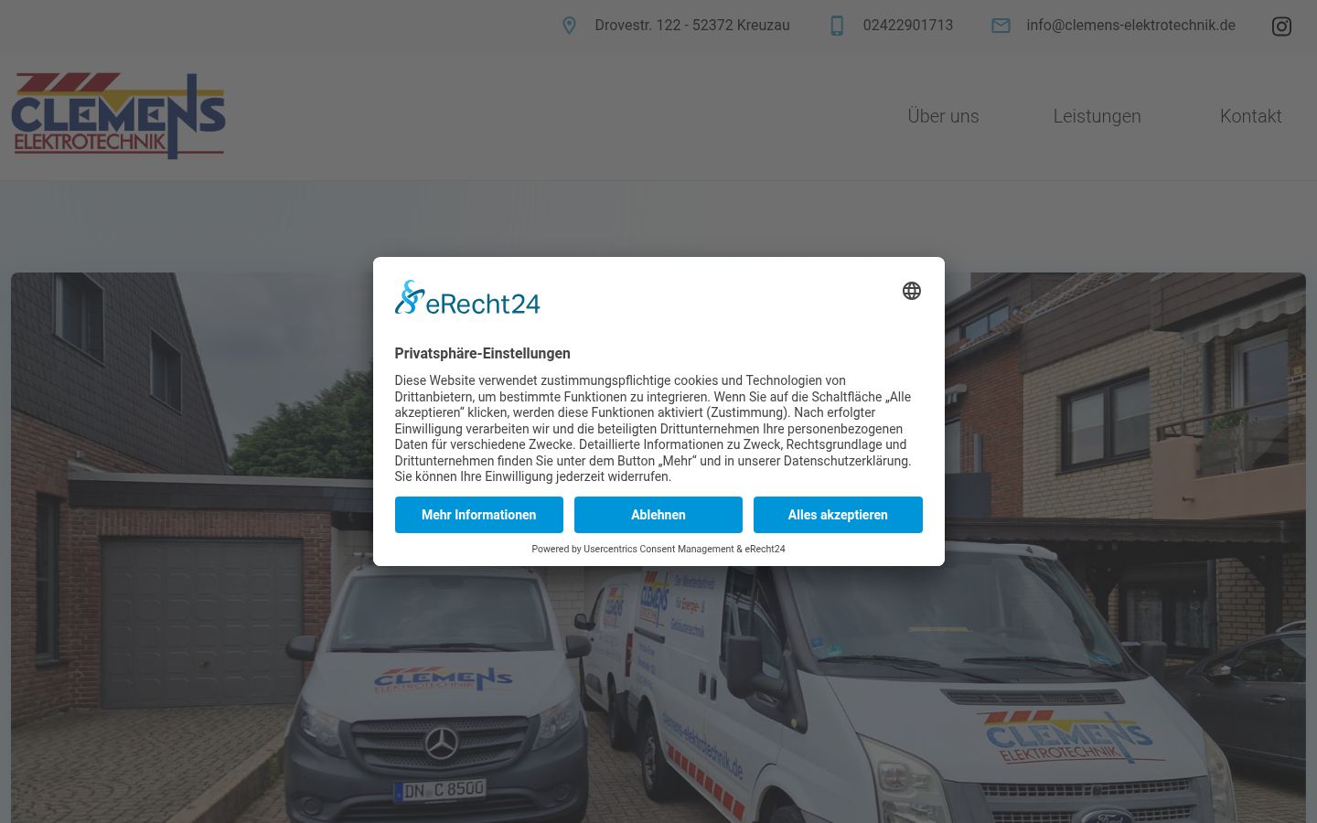 Screenshot van de toestemmingsbanner zoals getoond vóór enige interactie