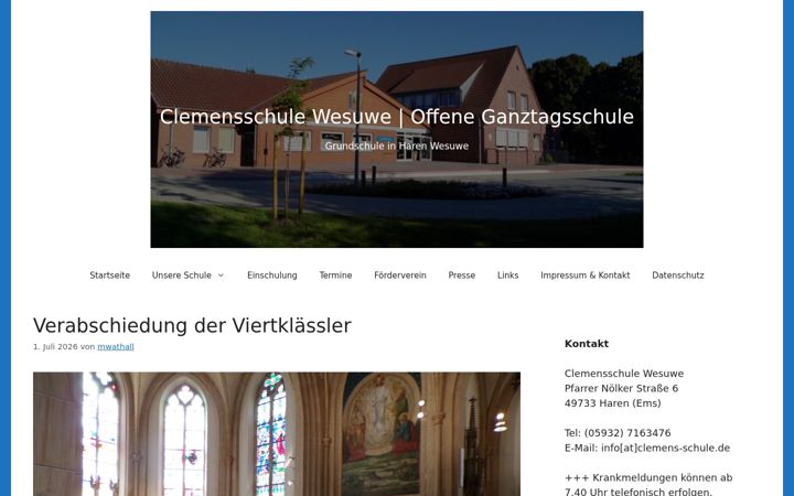 Screenshot of clemens-schule.de