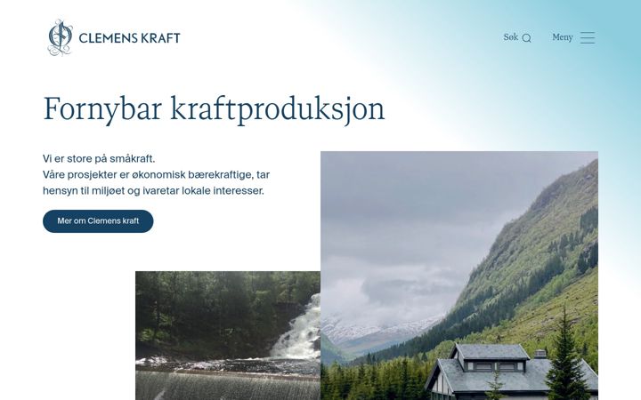 Screenshot of clemenskraft.no