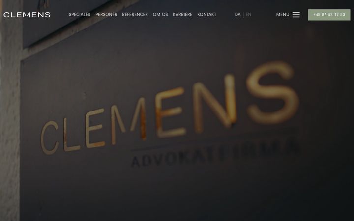 Screenshot of clemenslaw.dk