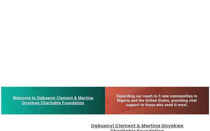 Ekrānuzņēmums no clementandmartinaonyekwefoundation.org