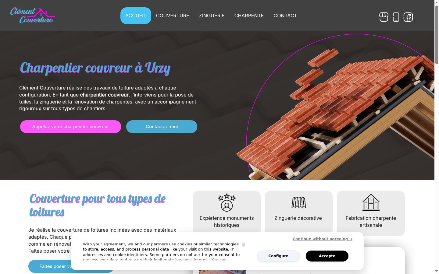 Screenshot of the consent banner shown before any interaction