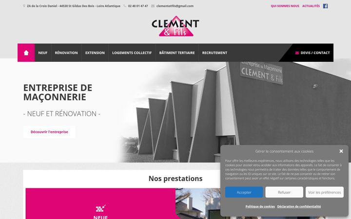 Screenshot of clementetfils.com