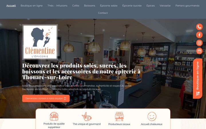 Screenshot of clementine-epicerie-fine.com