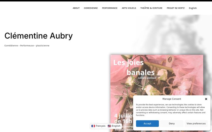 Screenshot of clementineaubry.com