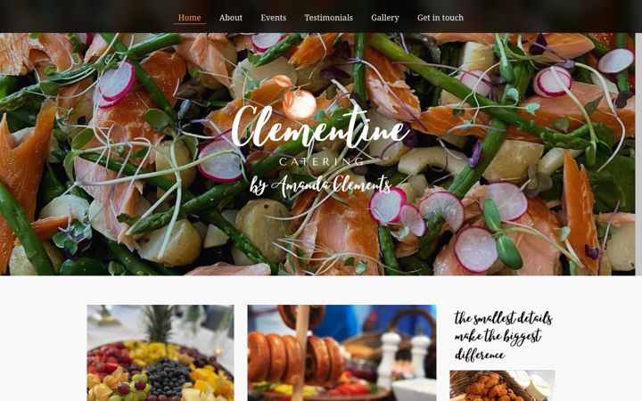 Screenshot of clementinecatering.co.uk