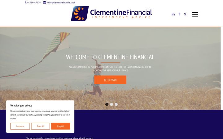 Screenshot του clementinefinancial.co.uk