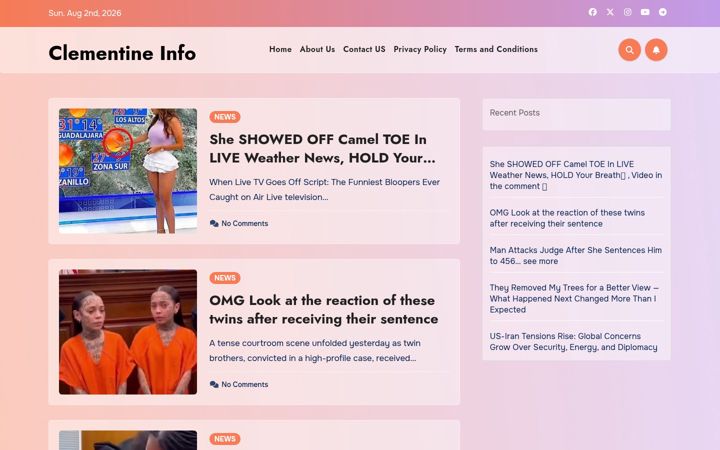 Screenshot of clementineinfo.com