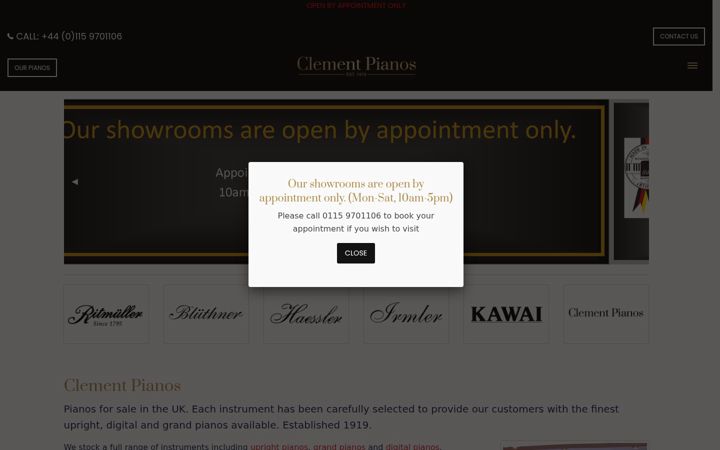Screenshot of clementpianos.com